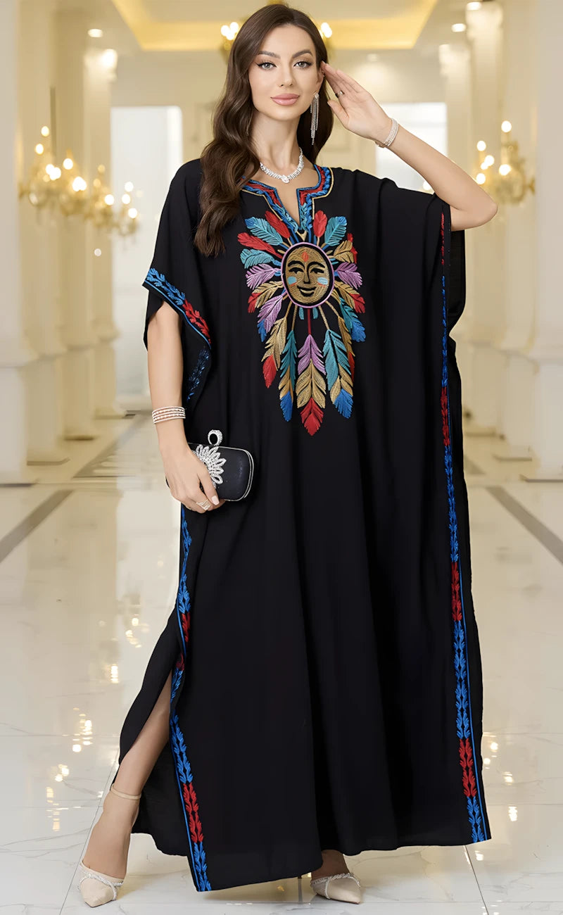embroidered cotton kaftan