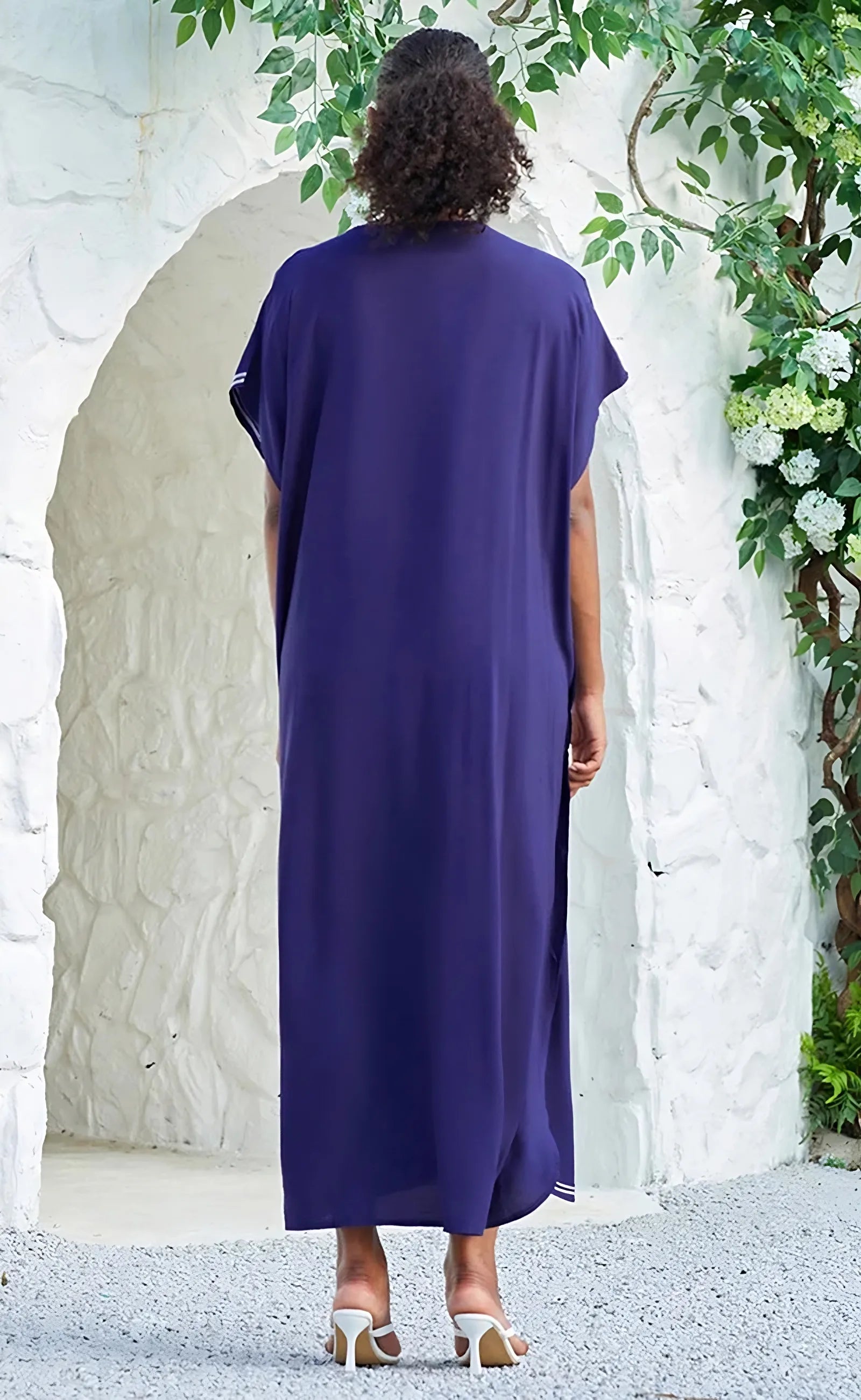 Embroidered Kaftan Blue Back