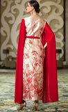 Red and White Kaftan Dress