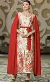 Red and White Kaftan Dress